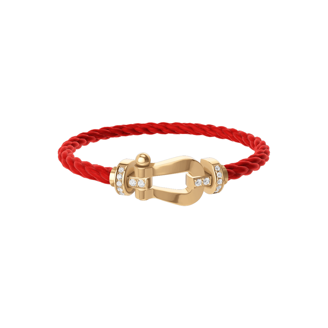 FRED Force 10 Red Cord with 18k Yellow LG Half Diamond Buckle, Exclusively at Hamilton Jewelers