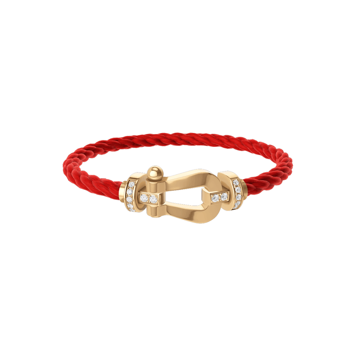 FRED Force 10 Red Cord with 18k Yellow LG Half Diamond Buckle, Exclusively at Hamilton Jewelers