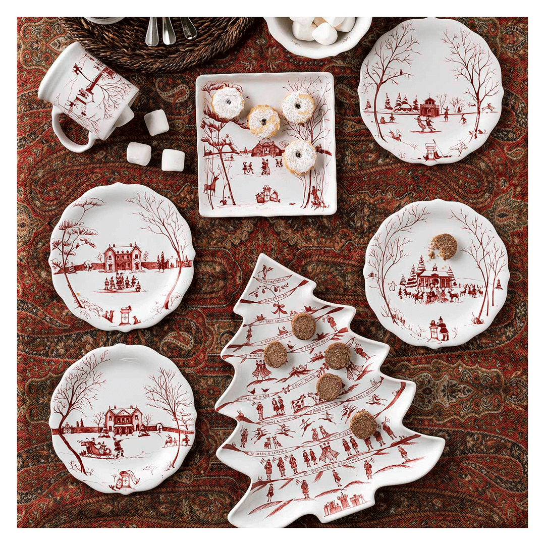Juliska Country Estate Winter Frolic Party Plate Assorted Set/4