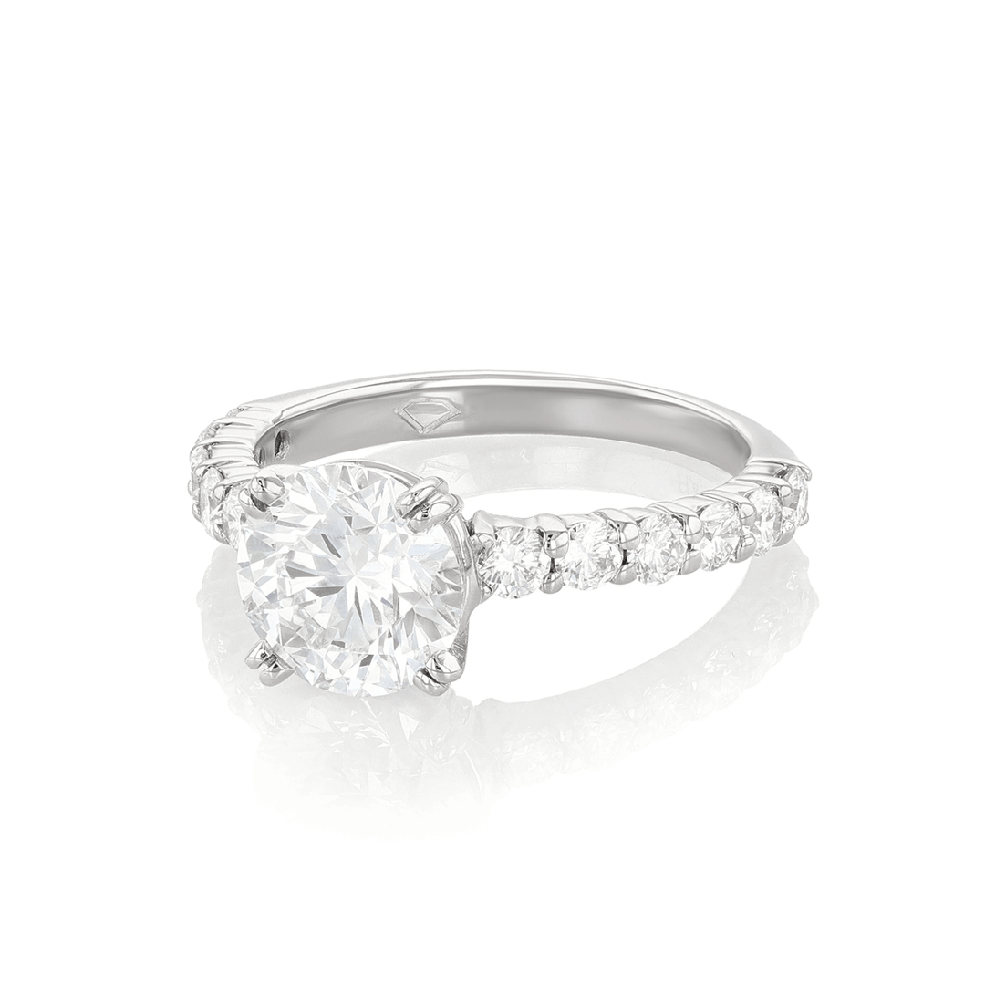 Hamilton Duet Collection 18k White Gold and 2.13 Total Weight Diamond Engagement Ring