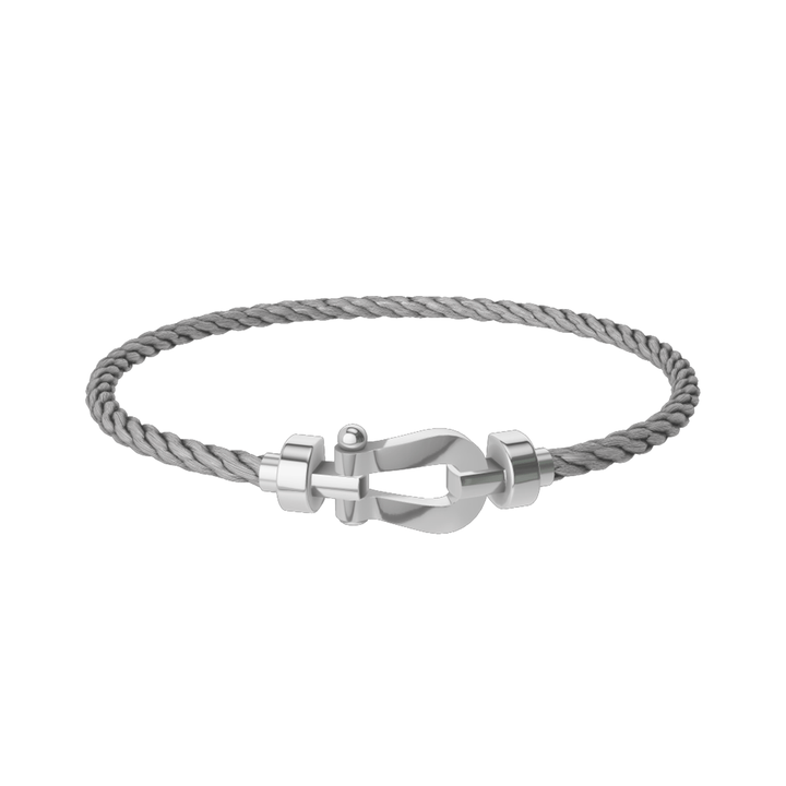 FRED Steel Cable Bracelet with 18k White LG Buckle, Exclusively at Hamilton Jewelers