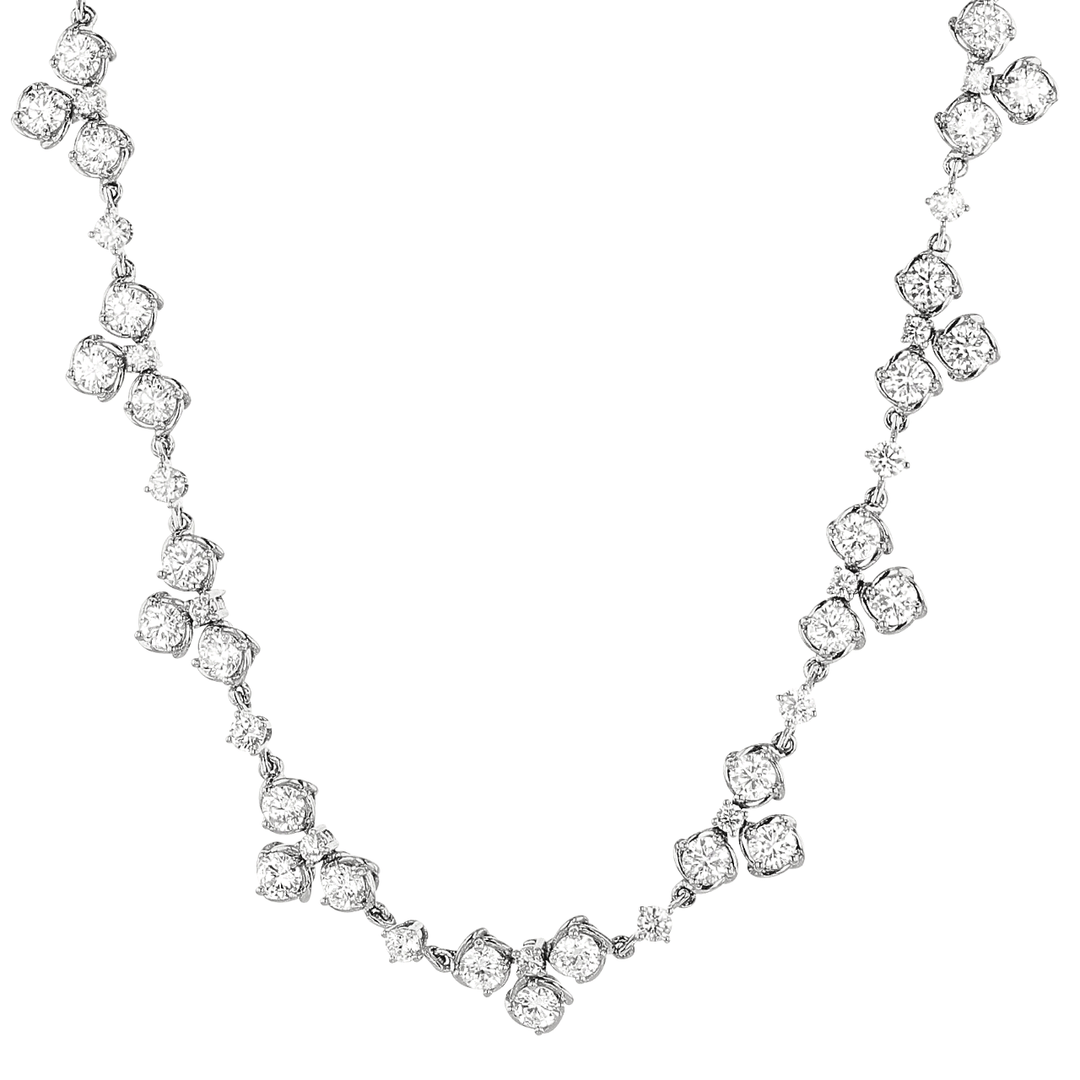 Hamilton Duet Collection 18k White Gold and 13.06 Total Weight Natural Diamond 18 Inch Necklace