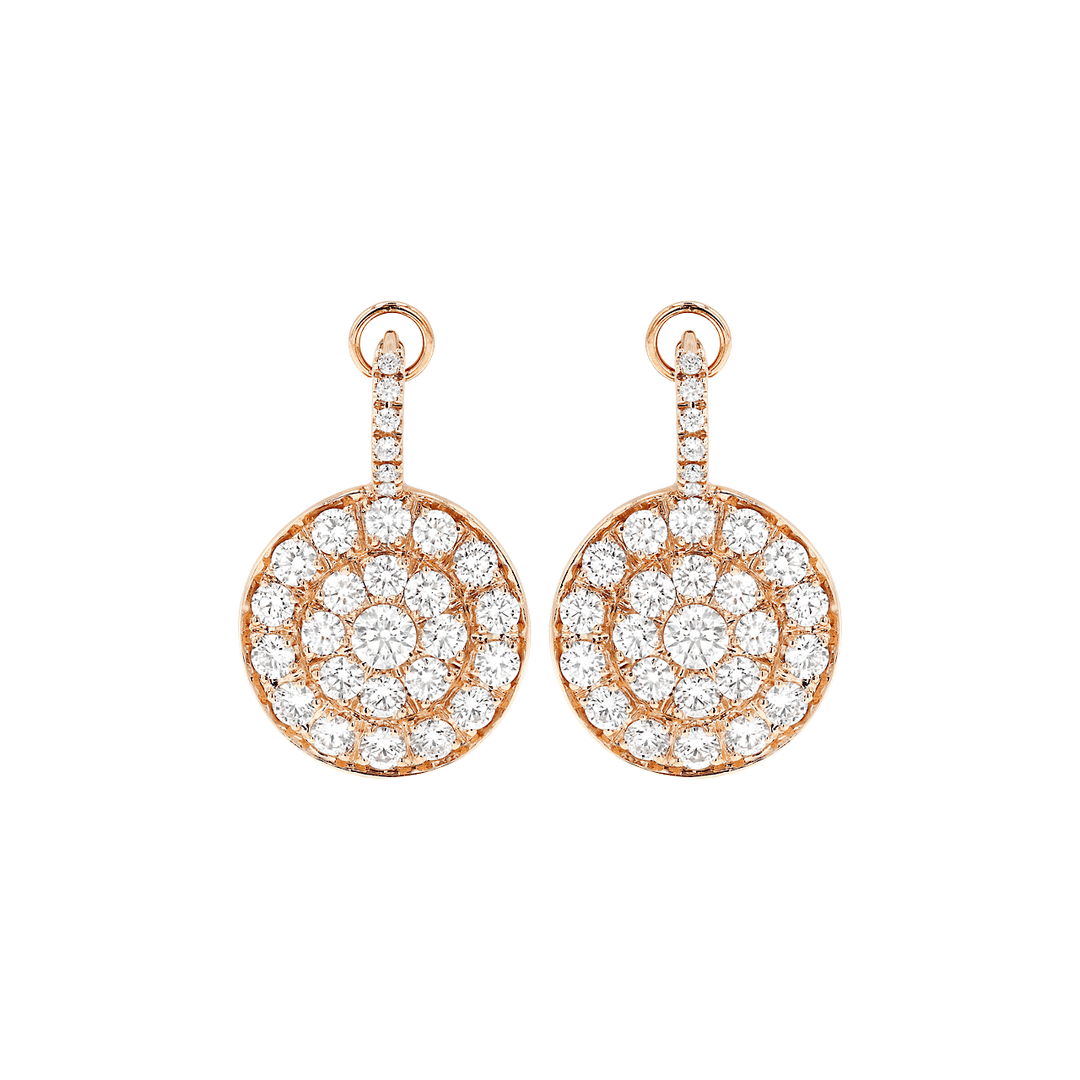 18k Rose Gold and Diamond 2.80 Total Weight Earrings