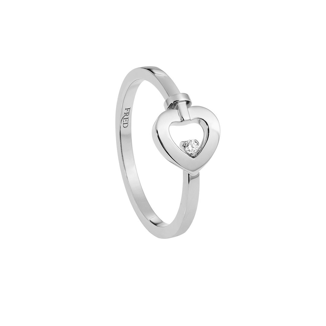 Fred Pretty Woman 18k White Gold and Diamond Mini Heart Ring, Exclusively at Hamilton Jewelers