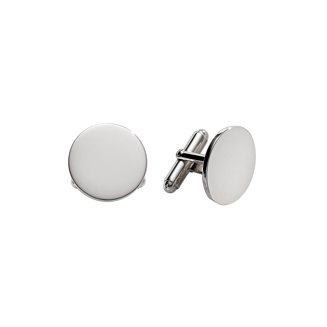 Hamilton Men's Collection Sterling Silver Round Polished Cufflinks