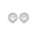 14k White Gold and Diamond .40 Total Weight Paw Print Earrings
