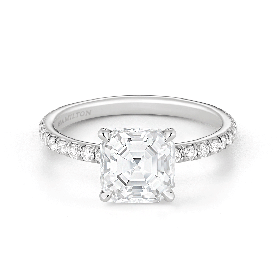 Hamilton Silhouette Collection Platinum and Radiant Cut Diamond Mounting Ring