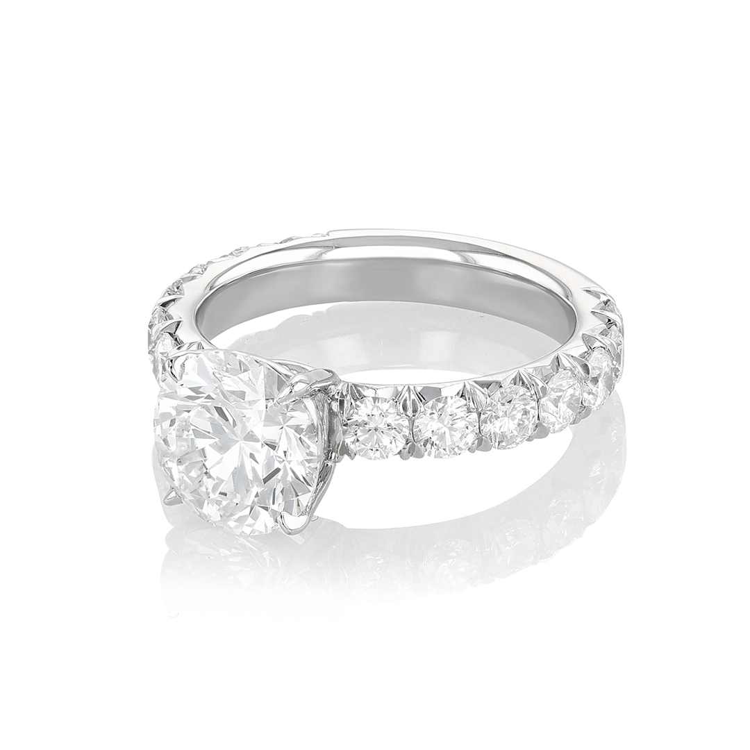 Platinum and 2.54 Total Weight Diamond Ring