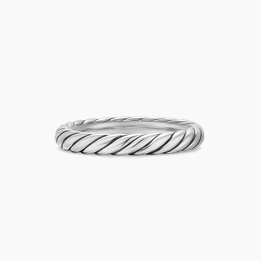 David Yurman Cable Band Ring Sterling Silver, 3.4mm