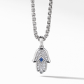 David Yurman Hamsa Amulet in 18k White Gold with Pavé Blue Sapphires and Diamonds