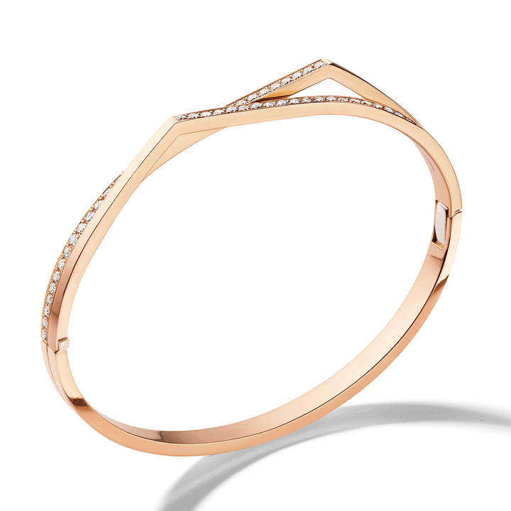 Repossi Antifer 18k Rose Gold Two Row Diamond Bracelet