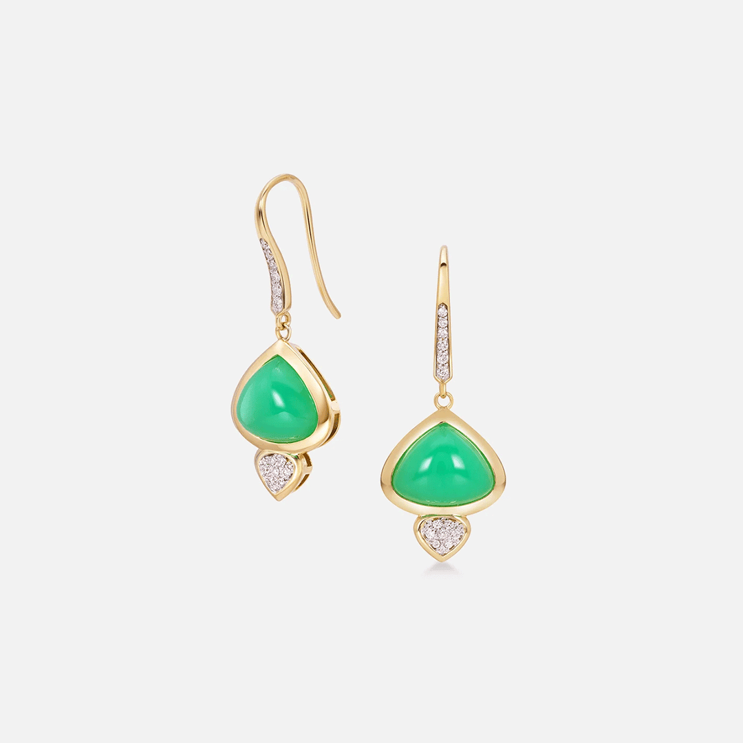 Marina B Trisolina French Wire Earrings with Chrysoprase