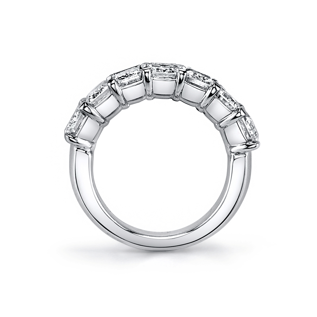 Platinum and 2.30 Total Weight Emerald Cut Diamond Seven Stone Band