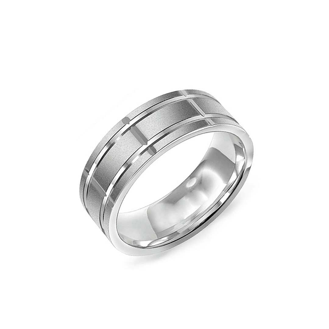 Hamilton Collection 14k White Gold 8mm Wedding Band
