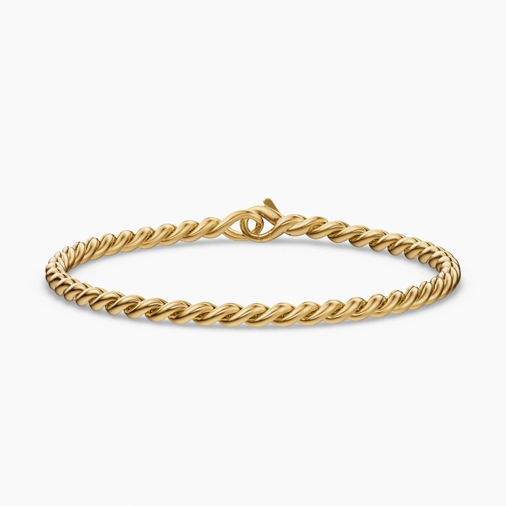 Sculpted Cable Chain Bracelet 18K Yellow Gold Medium
