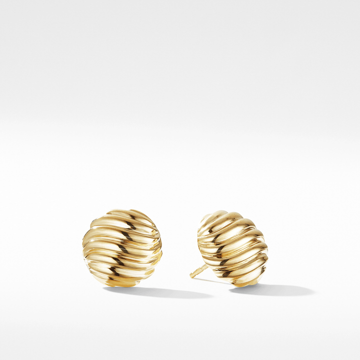 David Yurman Sculpted Cable Earrings in 18k Yellow Gold