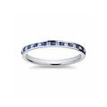 18k White Gold Sapphire.15 Total Weight and Diamond Petite Channel Band