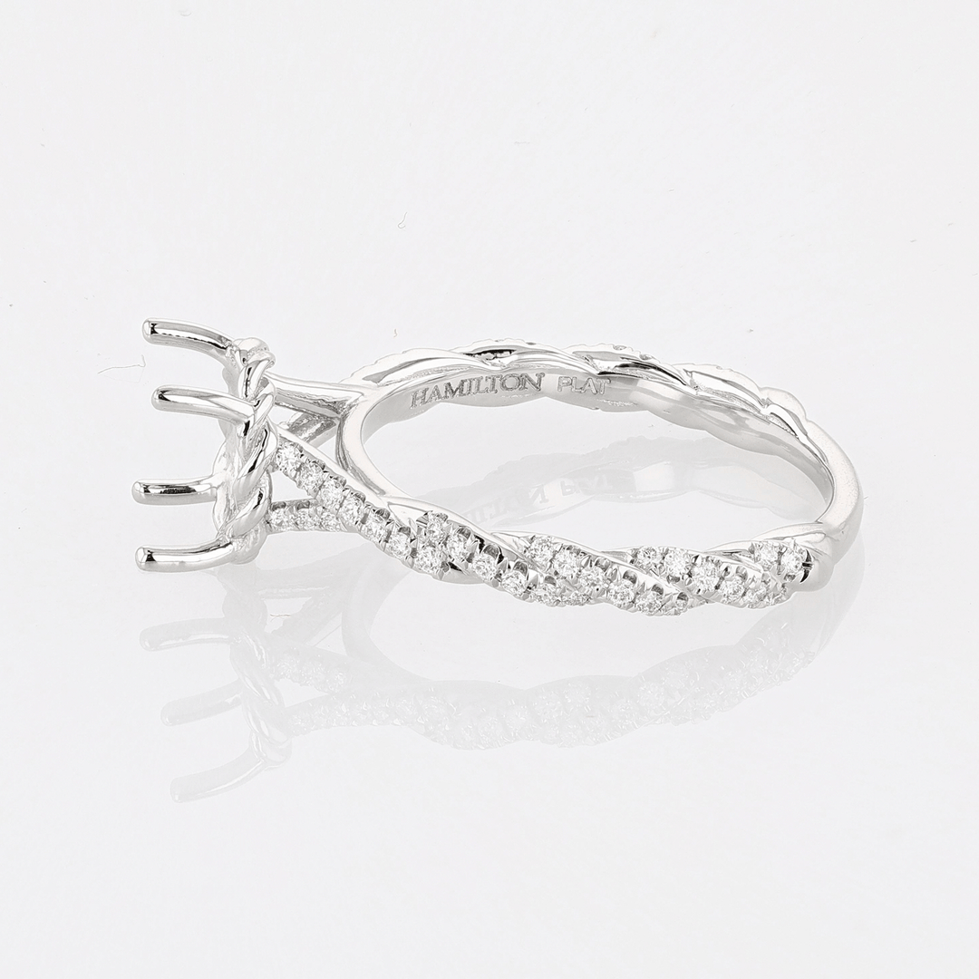 Platinum and Diamond Twist Engagement Ring Mounting