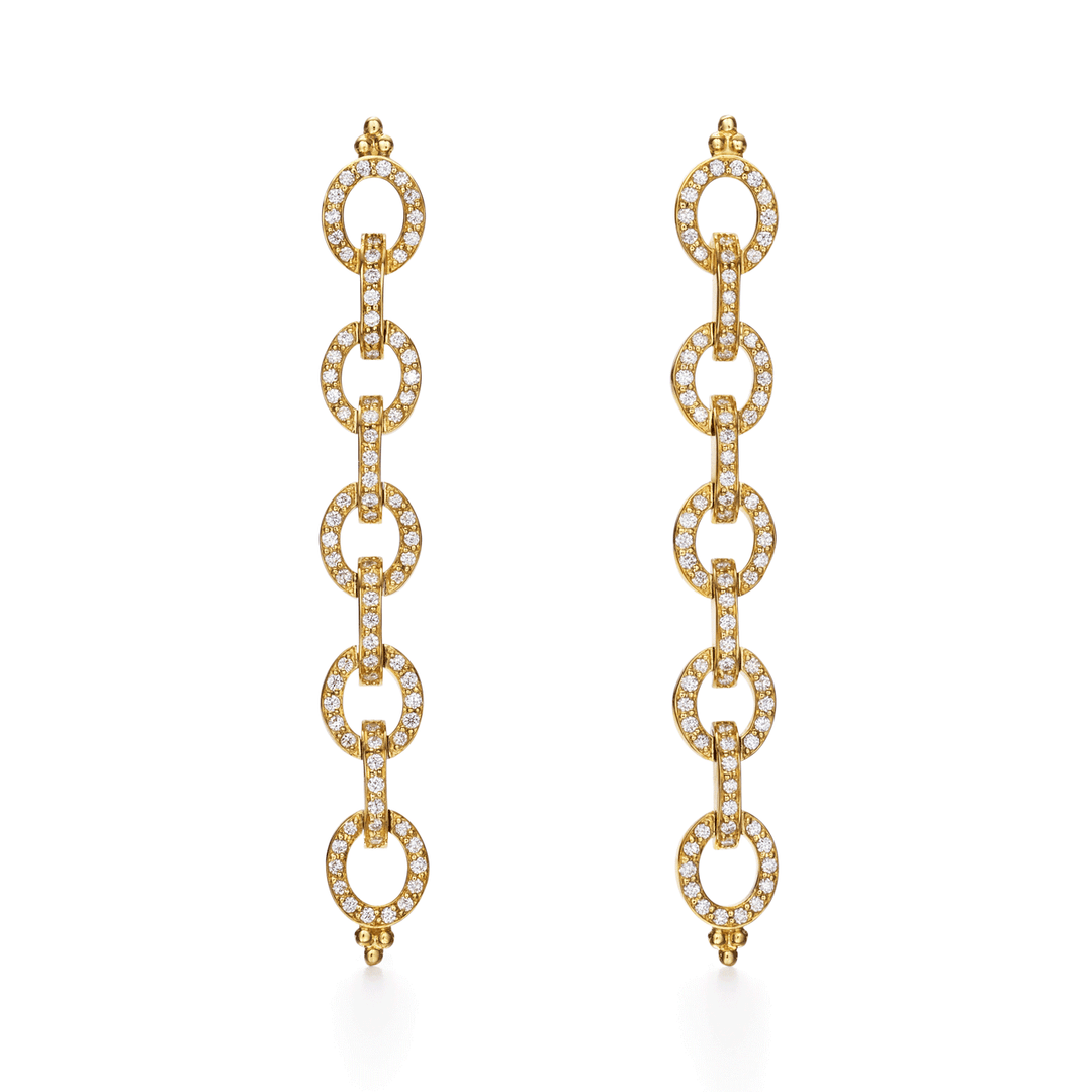 Temple St. Clair 18 Yellow Gold Orsina Diamond Drop Earrings