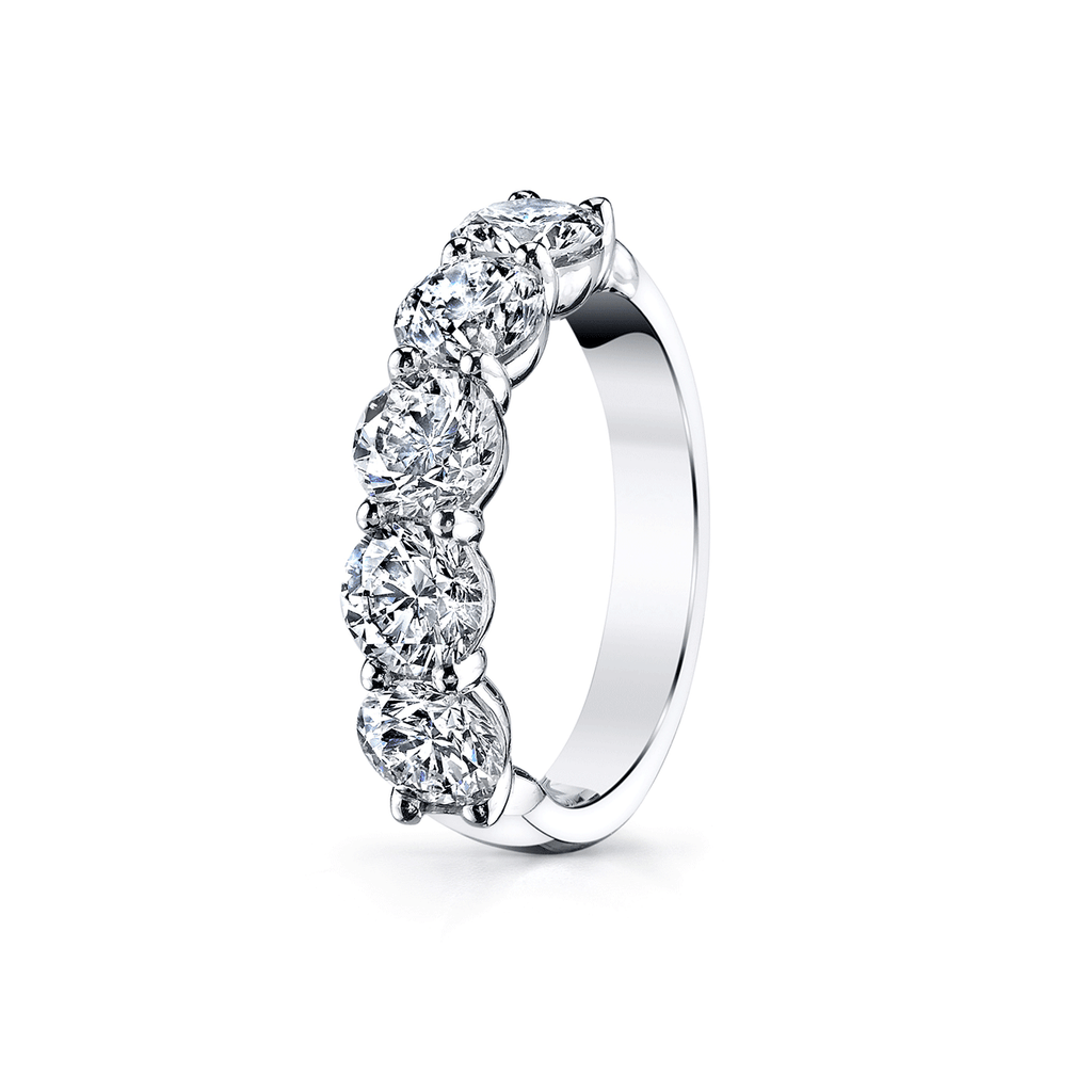 Platinum and 2.06 Total Weight Diamond Five Stone Band