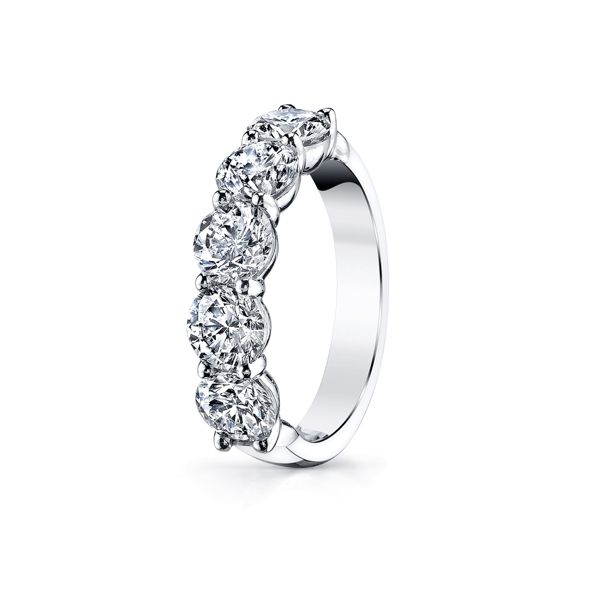Platinum and 2.06 Total Weight Diamond Five Stone Band