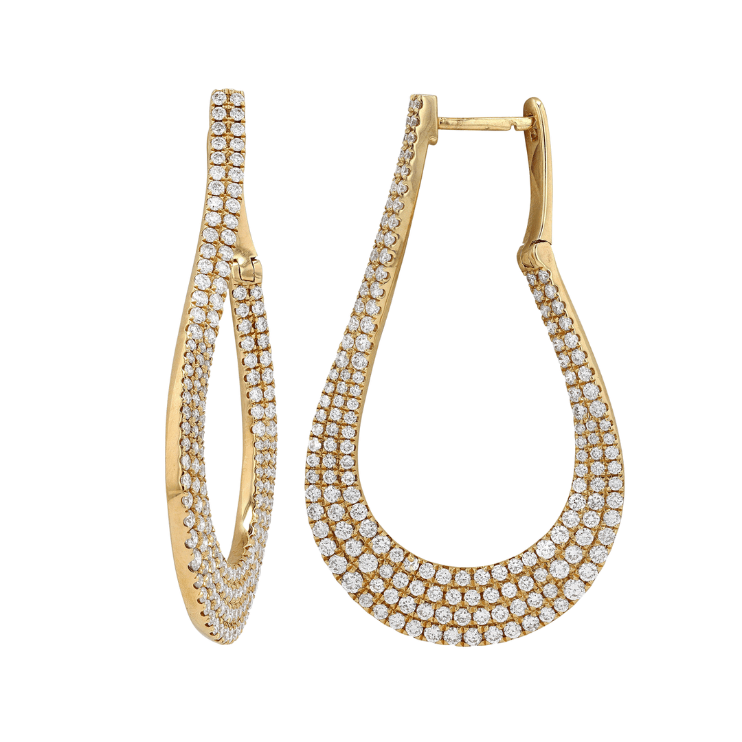18k Gold Twist Diamond 2.75 Total Weight Earrings