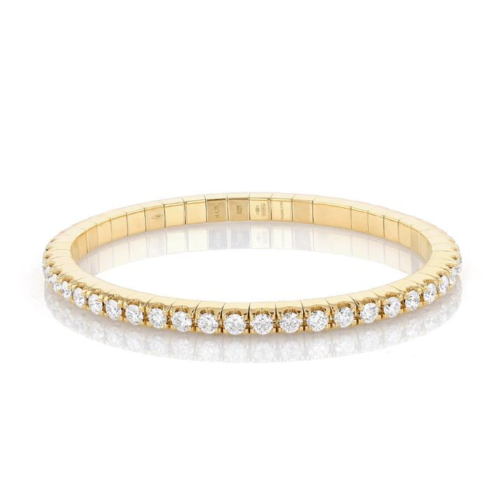 18k Yellow Gold and Diamond 4.75 Total Weight Stretch Bracelet