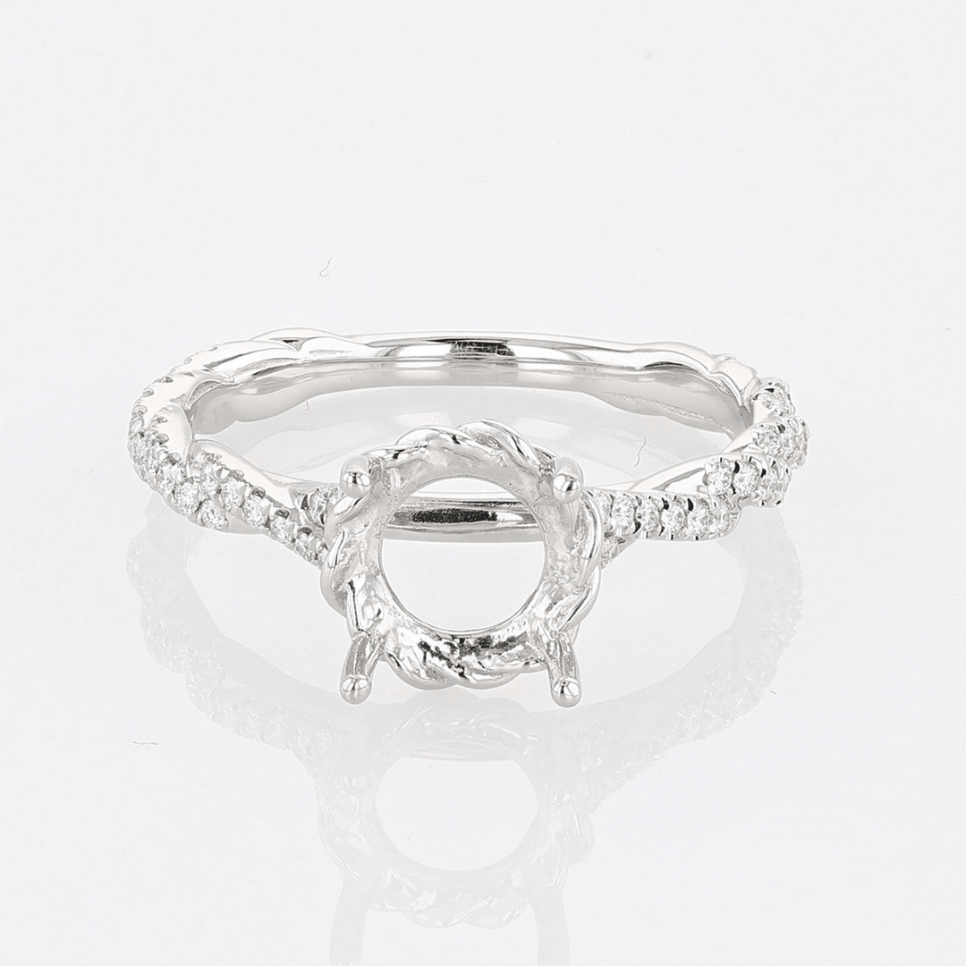 Platinum and Diamond Twist Engagement Ring Mounting