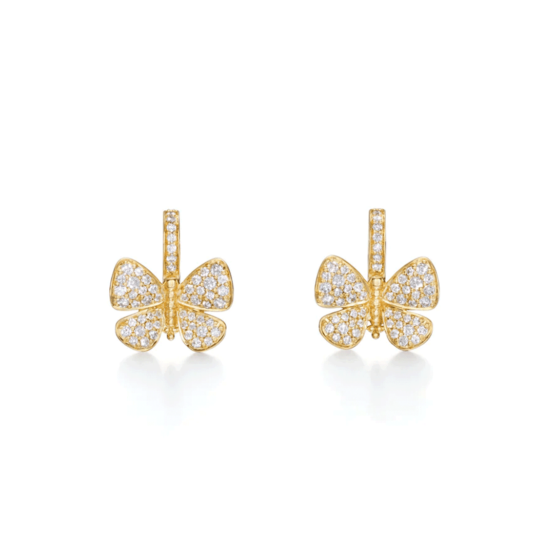Temple St. Clair 18k Yellow Gold Snow Butterfly Earring