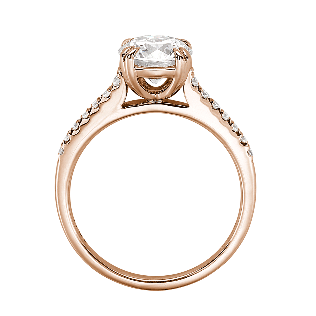 Hamilton Cherish Collection 18k Rose Gold and 0.16 Total Weight Diamond Micro Prong Mounting Ring