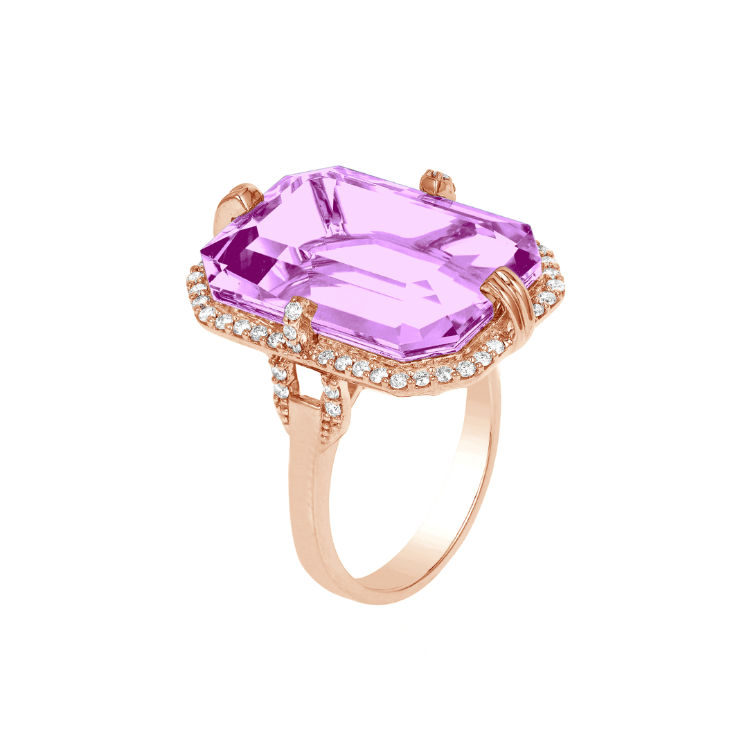 Goshwara Gossip 18k Rose Gold and Amethyst Ring