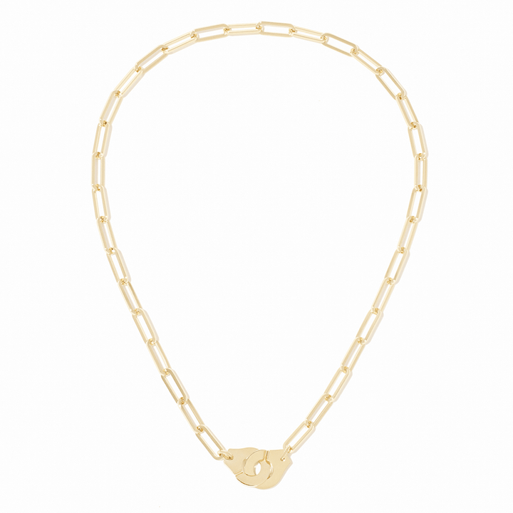 Dinh Van Menottes 18k Yellow Gold R13.5 Mix Link Necklace