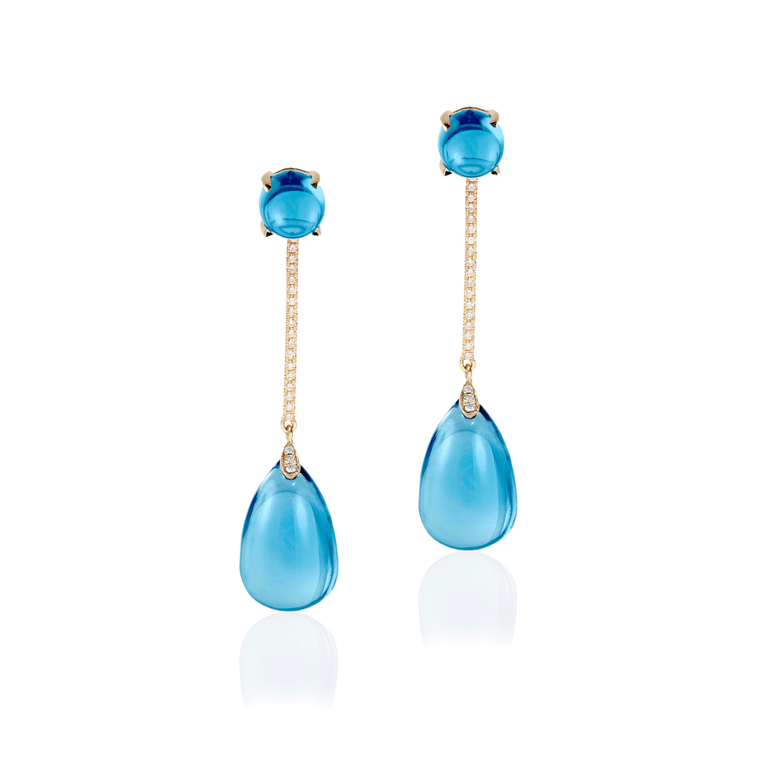 Goshwara Naughty 18k Gold and Blue Topaz Earrings