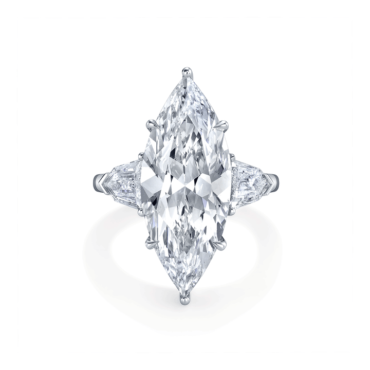 Hamilton Private Reserve Collection Platinum Three Stone Marquise Diamond Ring