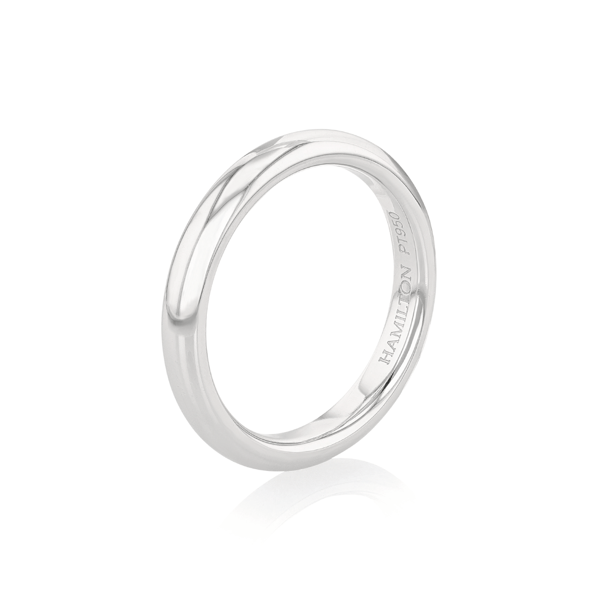 Hamilton Collection Platinum 3mm Comfort Fit Wedding Band