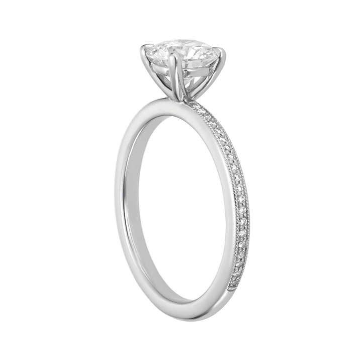 1912 18k White Gold and .16TW Diamond Engagement Mounting Ring