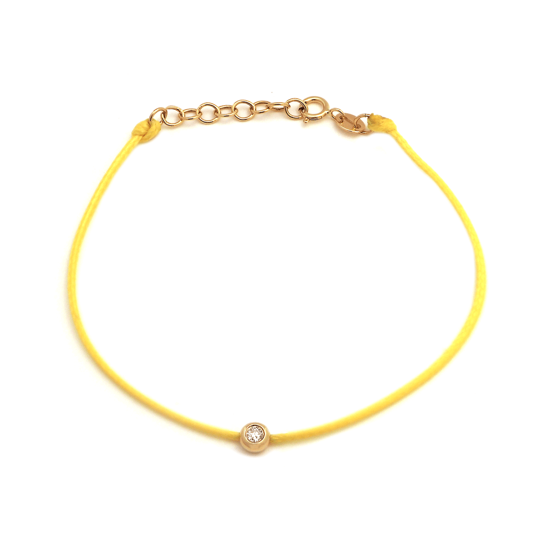 14k Yellow Gold and Diamond Yellow Cord Bracelet