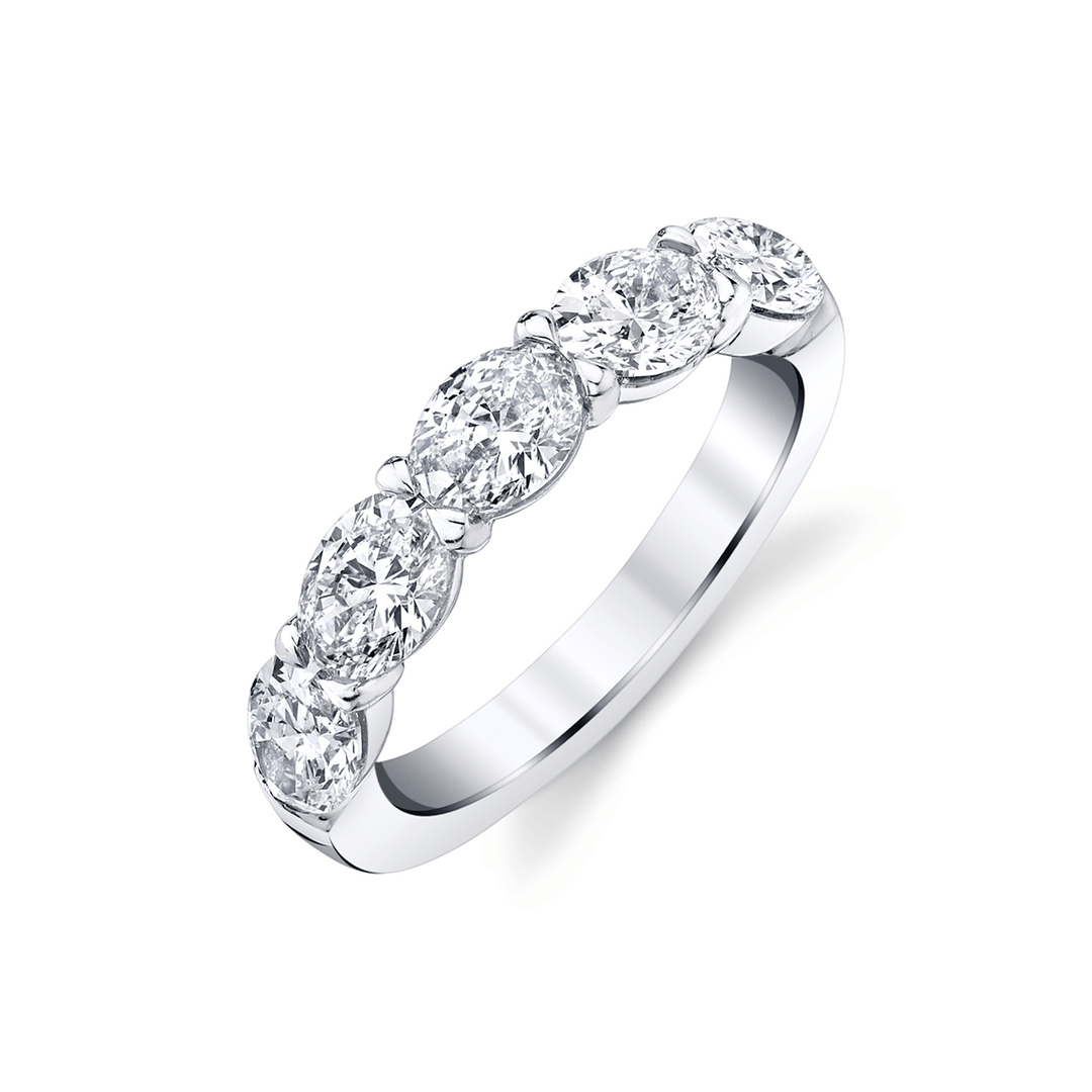 Platinum and Oval Diamond 2.13 Total Weight Band