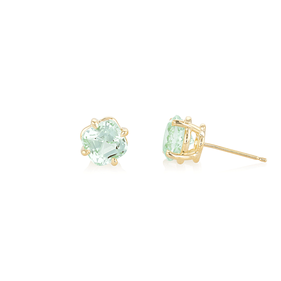 Hamilton Caroline Collection 18k Yellow Gold and Mint Tourmaline Stud Earrings