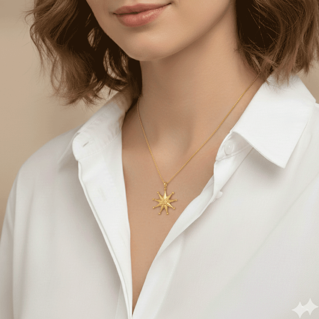 18k Yellow Gold Sheriff Star Charm