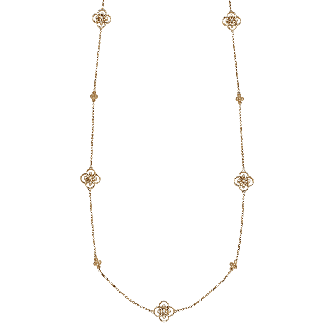 Arabesque 18k Gold 36" Diamond .29 Total Weight Necklace