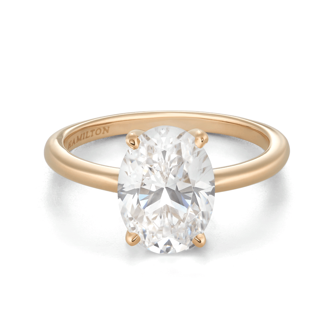 Hamilton Select Collection 14k Yellow Gold and 1.50 Total Weight Oval Shape Diamond Engagement Ring