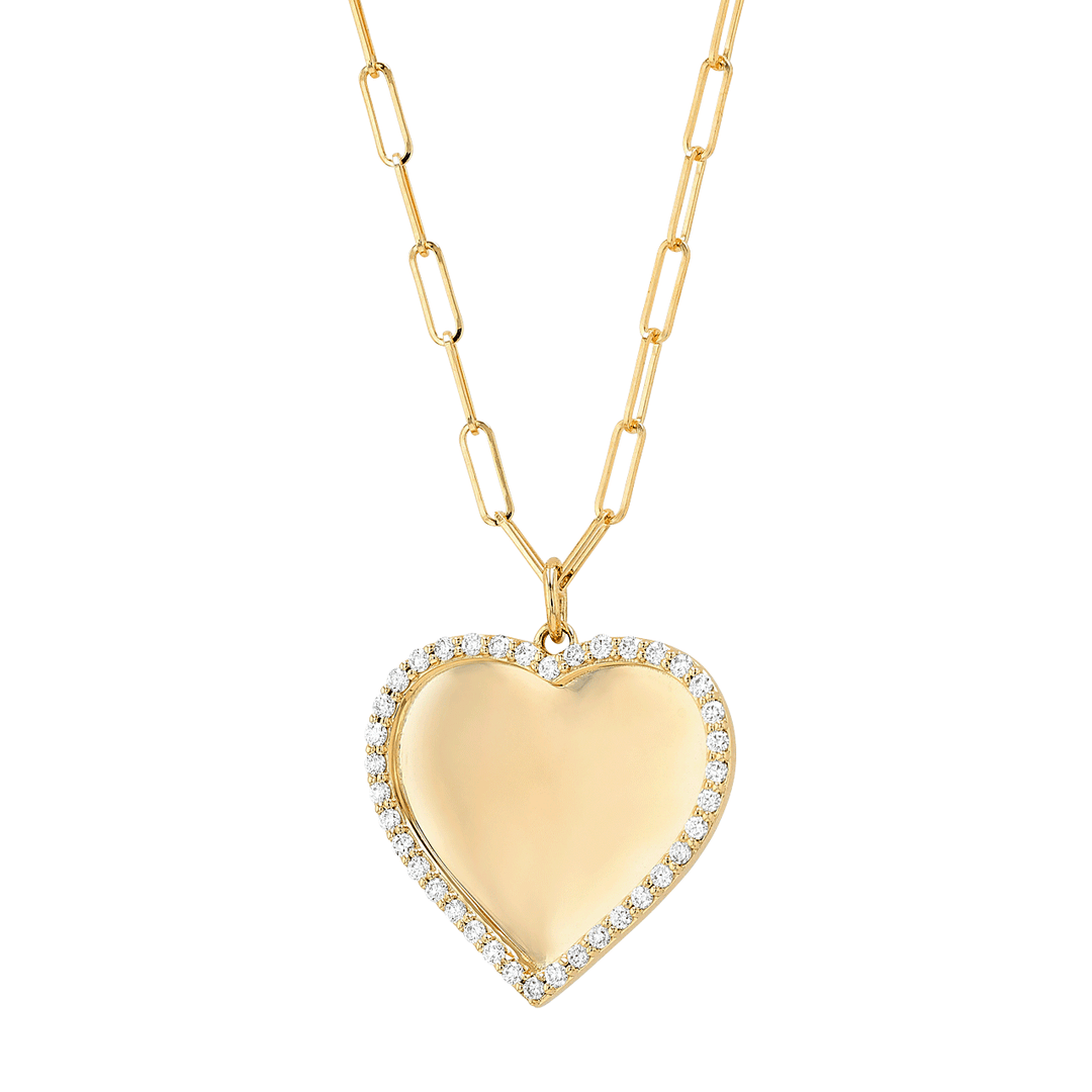 Hamilton Collection 18k Yellow Gold and Diamond .38 Total Weight Heart Pendant with Chain