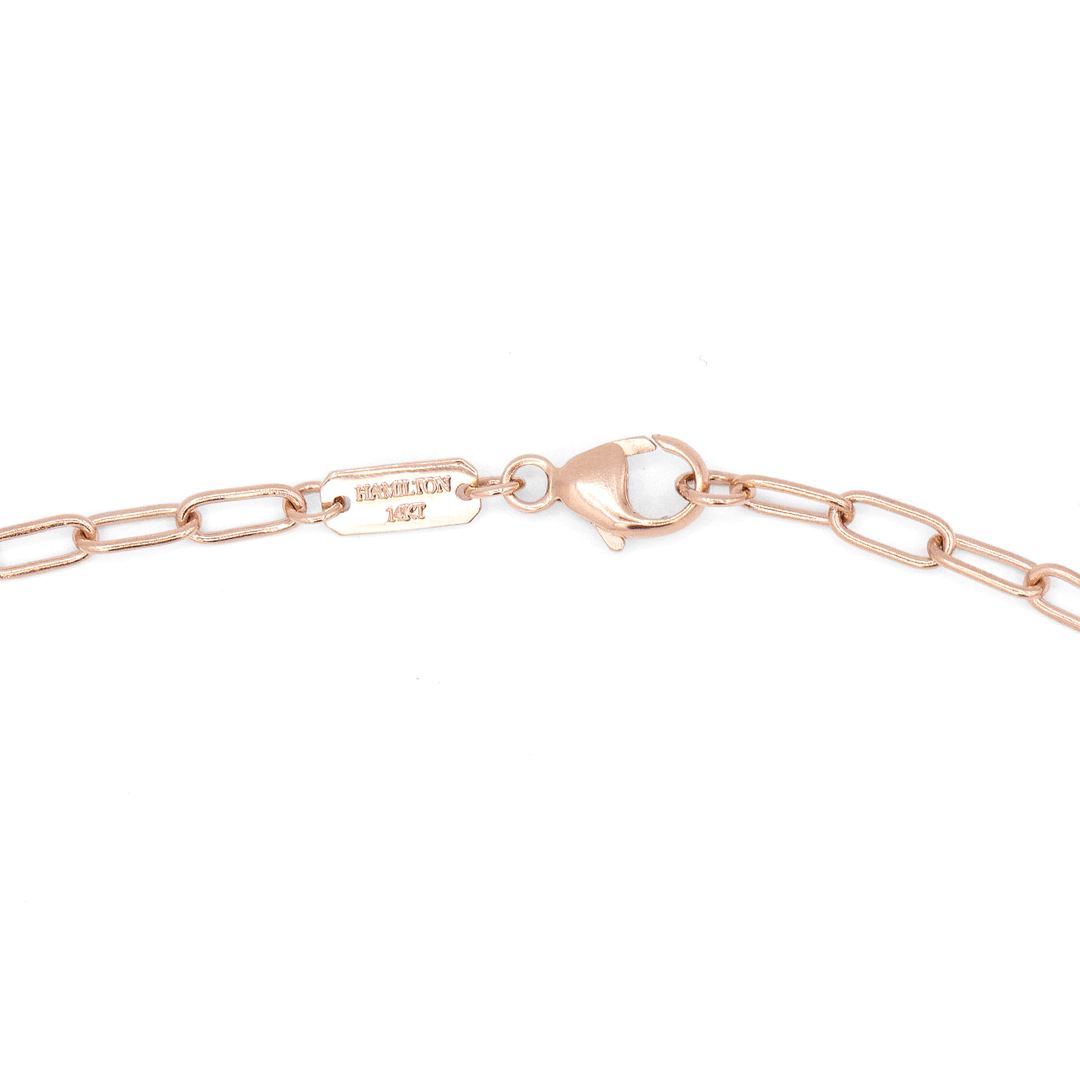 Hamilton Collection 14k Rose Recycled Gold Small 2.6mm Long Link Chain 18 Inch Necklace
