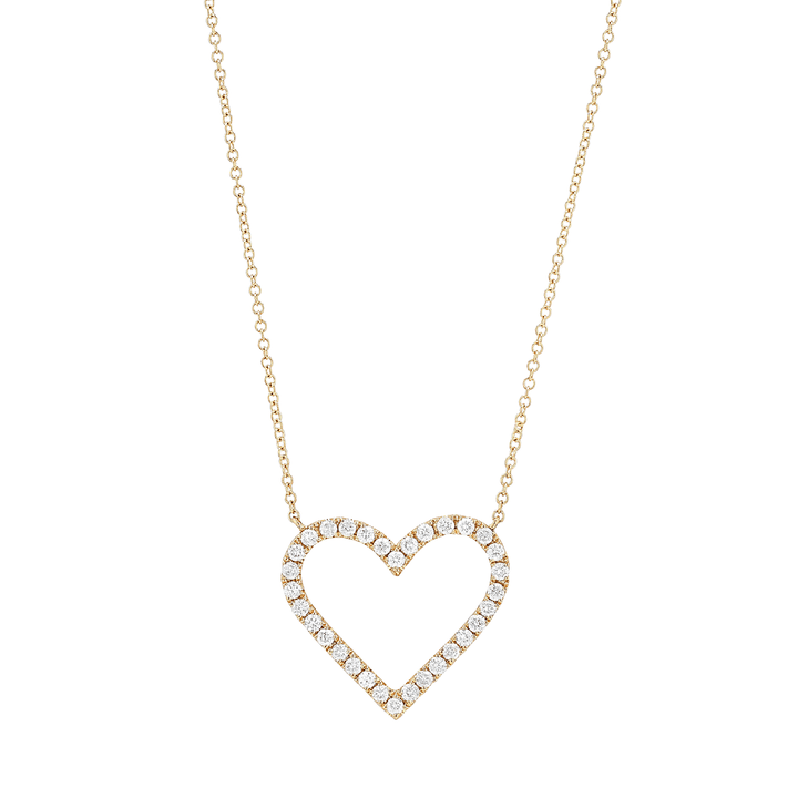 14k Gold and Diamond .51 Total Weight Heart Necklace