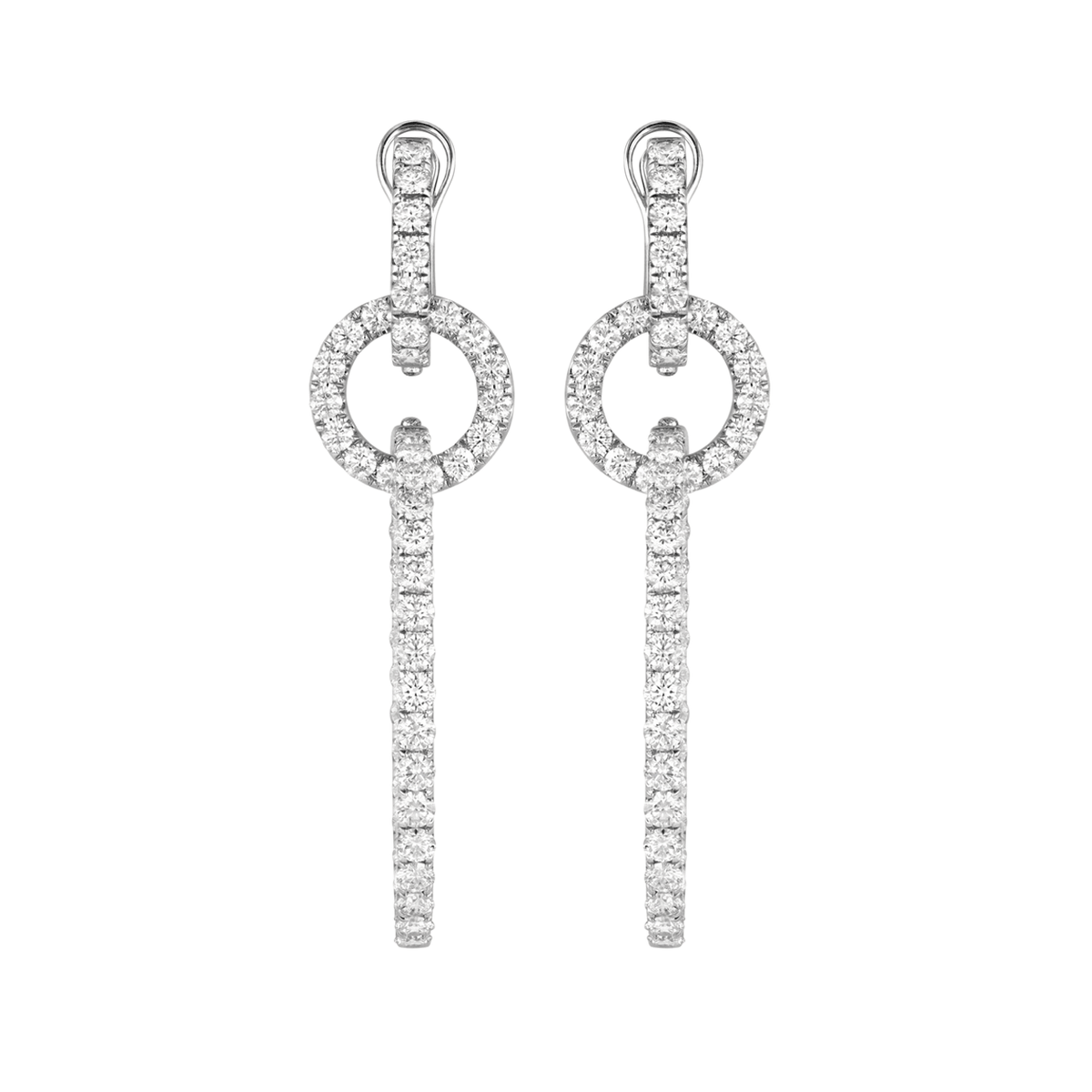 Betsey 18k White Gold and Diamond 8.56 Total Weight Drop Earrings