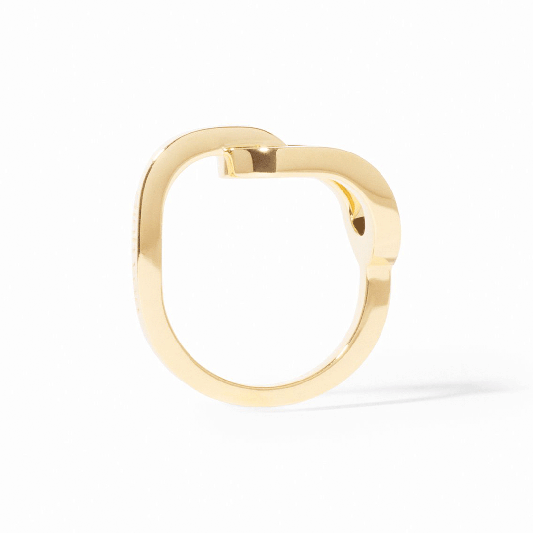 Dinh Van 18k Yellow Gold and Diamond Maillon Large Ring