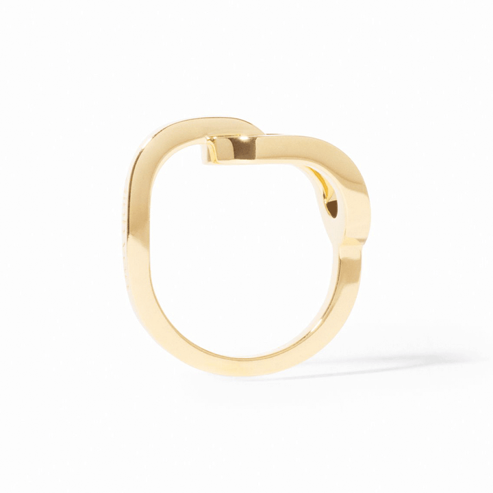 Dinh Van 18k Yellow Gold and Diamond Maillon Large Ring