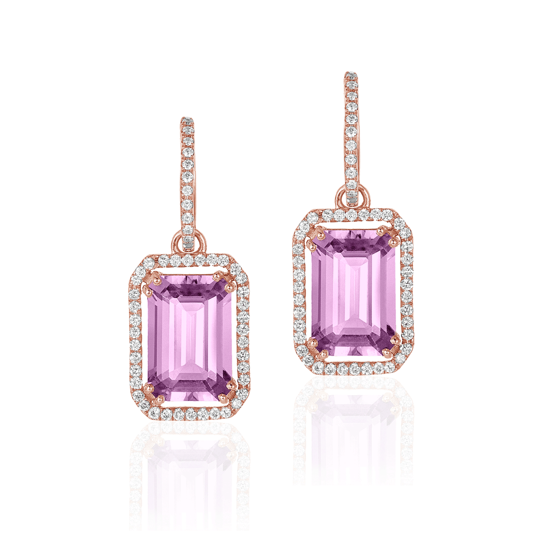 Goshwara Gossip 18k Rose Gold and Amethyst Earrings