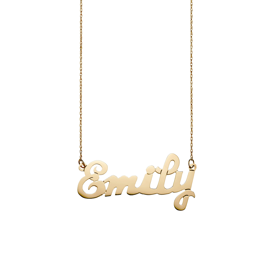 14k Yellow Gold Script Name Necklace